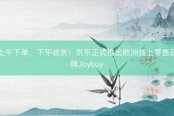 上午下单、下午收货！京东正式推出欧洲线上零售品牌Joybuy
