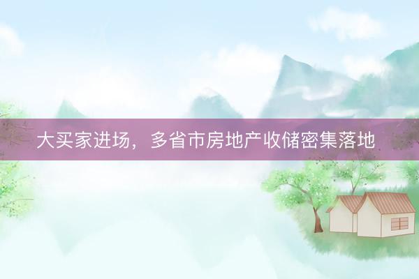 大买家进场,多省市房地产收储密集落地