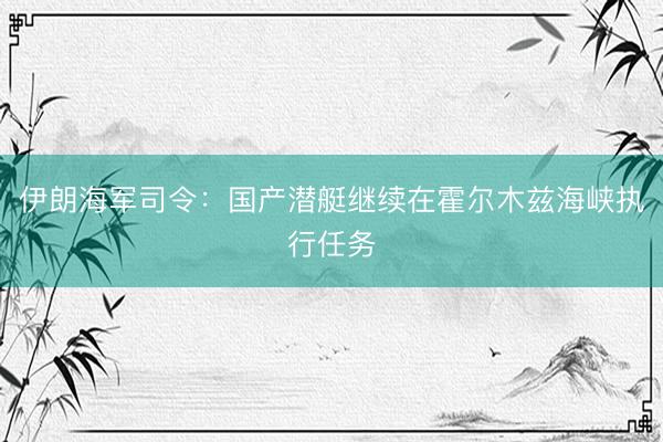 伊朗海军司令：国产潜艇继续在霍尔木兹海峡执行任务
