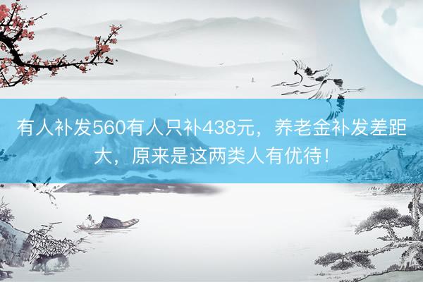 有人补发560有人只补438元，养老金补发差距大，原来是这两类人有优待！