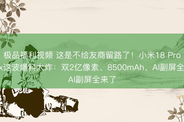 极品福利视频 这是不给友商留路了！小米18 Pro Max这波爆料太炸：双2亿像素、8500mAh、AI副屏全来了