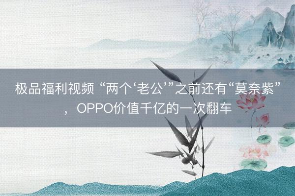 极品福利视频 “两个‘老公’”之前还有“莫奈紫”，OPPO价值千亿的一次翻车