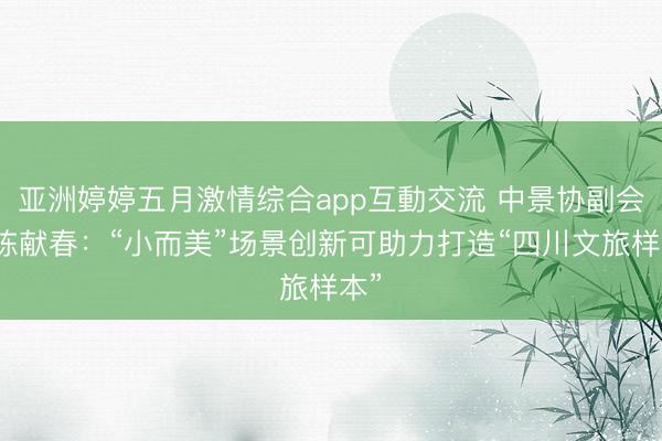 亚洲婷婷五月激情综合app互動交流 中景协副会长陈献春：“小而美”场景创新可助力打造“四川文旅样本”