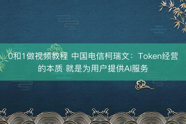 0和1做视频教程 中国电信柯瑞文：Token经营的本质 就是为用户提供AI服务
