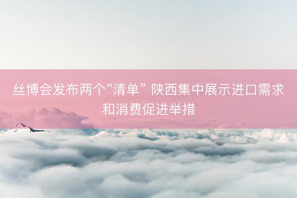 丝博会发布两个“清单” 陕西集中展示进口需求和消费促进举措