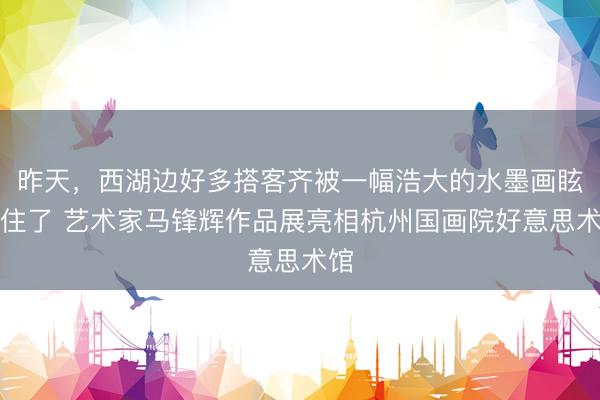 昨天，西湖边好多搭客齐被一幅浩大的水墨画眩惑住了 艺术家马锋辉作品展亮相杭州国画院好意思术馆