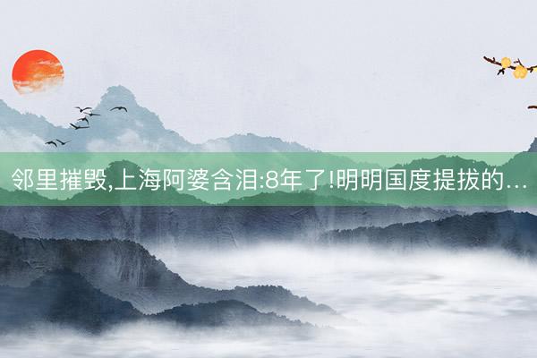 邻里摧毁，上海阿婆含泪:8年了!明明国度提拔的…